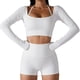 thumbnail image 3 of Top De Yoga Para Mujer, Ropa Deportiva Femenina Con Cuello Redondo, Orificio Para El Pulgar Elástico, Poliuretano Transpirable Con Almohadillas Para El Pecho Para Gimnasio ANGGREK Otros, 3 of 7
