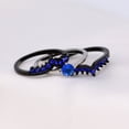 thumbnail image 4 of GY 3pcs Black Gold Plated Blue 1CT CZ Women Wedding Ring Sets for Woman Engagement Ring, 4 of 6