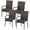 Mixed Brown, Blue, variant on Topcobe Stackable 4 PE Rattan Outdoor Dining Chairs with Cushions, Patio Wicker Dining Chairs with Armrests & Backrest, Indoor Modern Furniture for Dining Room, Cream White