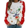 thumbnail image 2 of 2023 Chandail en Molleton de Noël pour Femmes en Solde Col Rond Imprimé Manches Longues Blouse Régulière, 2 of 5