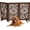 Burnt, variant on Freestanding Wooden Dog Gate, 48” Wide Foldable 3-Panel Pet Gate with Sunflower Design for Stairs & Doorways, Burnt Finish