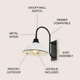 thumbnail image 4 of JONATHAN Y Stanley 12.25" 1-Light Farmhouse Industrial Indoor/Outdoor Iron LED Gooseneck Arm Outdoor Sconce, White, 4 of 7