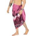 thumbnail image 2 of HAPPY BAY Men's Pareo Swim Trunk Vacation Sarong Beach Wrap One Size Taffy, Palm Tree Summer Vacation Party, 2 of 5