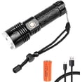 thumbnail image 1 of XHP90 USB Rechargeable LED Flashlight, Super Bright 80,000 Lumens Tactical Flashlight, 5-Mode Zoomable Waterproof Power Bank [Energy Class A+], 1 of 5