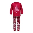 thumbnail image 3 of Vestido Rojo Para Padres E Hijos Conjunto de pijama familiar de 2 piezas Conjunto de ropa de dormir de estilo navideño con estampado de árbol informal Cgtredaw Niño Rojo 2-3T 3T para Niño, 3 of 8