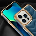 thumbnail image 6 of TECH CIRCLE Leather Back Panel Case for iPhone 13 Pro Max 6.7 Inch, Ultra Slim Anti-Slip Plating Frame Camera Protection Scratch Resistant Drop Resistant Case Cover, Blue, 6 of 6