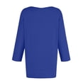 thumbnail image 4 of felwors 3/4 Length Sleeve Womens Tops Dressy Casual V-Neck Puff Sleeve Blouses Business Work Tunic Shirt S-XXL (Dark Blue, XL), 4 of 7