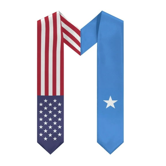 More design Graduation shawl Somalia Flag & United States Flag Stole Sash Honor Study Aboard International Students