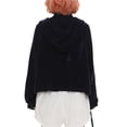 thumbnail image 5 of Qmyliery Women Fashion Cropped Sweater Cardigan Stars Pattern Contrast Color Hooded Long Sleeve Pullovers Zipper-Up Loose Tops,S/M/L/XL, 5 of 7