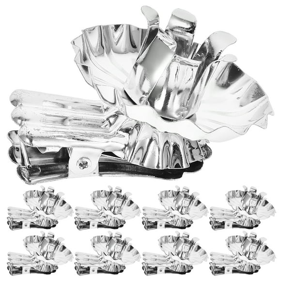 36 piezas de clips de portavelas con candelabros de velas de plataforma de velas de flores de plata clips