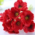 thumbnail image 1 of 10PCS Amapolas rojas Flores artificiales con aspecto real / PU Real Touch Flores de amapola artificiales para interior al aire libre Boda en casa, regalo del día de San Valentín brillar Electrónica, 1 of 5