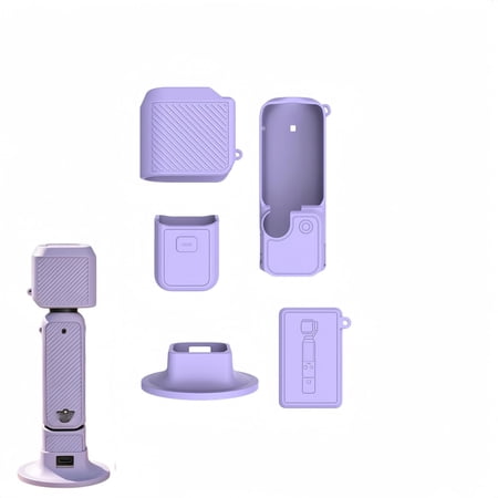 Protective Case Compatible with DJI Osmo Pocket 4 Camera, Full-Body Cover with Lanyard & Base, Anti-Scratch for Daily & Outdoor Use (Purple)