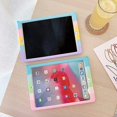 thumbnail image 4 of Funda de silicona con diseño de oso pop arcoíris y burbujas, compatible con iPad 2/3/4. Antiestrés, a prueba de golpes, con cordón, soporte y colgante (azul y morado)., 4 of 4