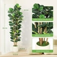 thumbnail image 5 of 7FT Artificial Fiddle Leaf Fig Tree - Faux Rubber Tree with White Pot - Tall Fake Floor Plant with 107 Leaves - Artificial Plant for Home Decor Indoor Office Living Room, 5 of 7