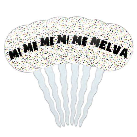 Melva Cupcake Picks Toppers - Set of 6 - Mutlicolored Speckles