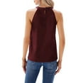 thumbnail image 4 of Sequin Halter Tops for Women Sleeveless Sparkly Shiny Tank Tops Ruched Flowy Sparkly Club Outfits Party Shirt Wine Red L, 4 of 7