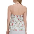 thumbnail image 2 of Gupgi Women Flower Tube Top Strapless Tie Front Smocked Bandeau Tops Off Shoulder Ruffle Vest, 2 of 9