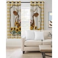 thumbnail image 2 of Yak Sunflowers Blackout Curtains for Bedroom Living Room Darkening Curtains 84 Inch Length 2 Panels Set Yellow Floral Checkered Elegant Pastoral Rustic Window Curtain Window Treatment Drapes 52"x84", 2 of 9