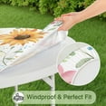 thumbnail image 5 of Fitted Tablecloth Round Bloom and Blossom Botanical Artwork, Waterproof Scratch Resistant Table Cover for Garden Patio Dining, 5 of 7