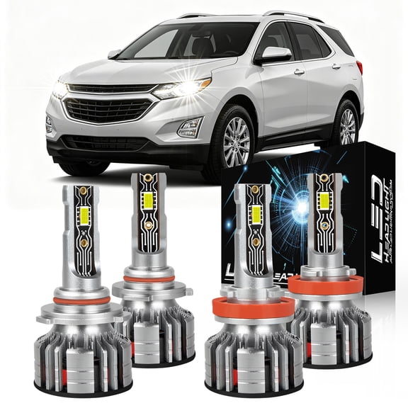 For Chevrolet Equinox 2010-2017 4Pcs LED Headlight High Low Beam Bulbs 6000K Super White