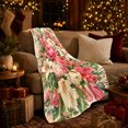 thumbnail image 3 of Autumn Harvest Floral Bouquet, Cozy Botanical Garden Scene, Warm Flannel Blanket for Sunroom and Reading Nook, Garden Lovers Thanksgiving Gift, Botanical Home Decor, 3 of 9
