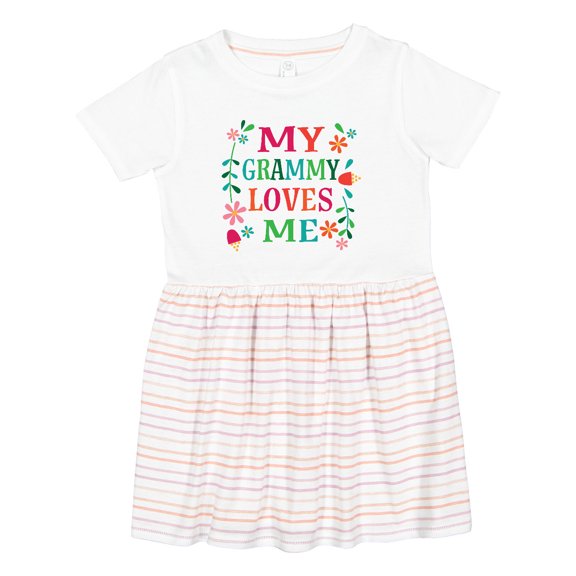 Inktastic My Grammy Loves Me Girls Apparel Girls Toddler Dress