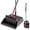 Black & Red, variant on JOYMOOP White Broom and Dustpan Set, Upright Angle Design with Built-in Comb Teeth for Kitchen, Office, Pet Hair, Hard Floors
