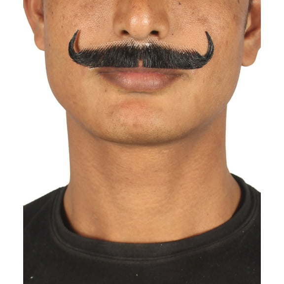 HPO Adult Men's  Stylish Moustache Set | Black Colour Cosplay Facial Hair, Made of Synthetic Fiber