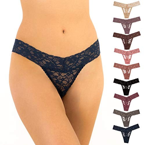 Alyce Ives Intimates 12 Pack Womens Lace Thong Assorted Colors 