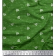 thumbnail image 1 of Soimoi Green Poly Georgette Fabric Heart & Love Text Print Fabric by Yard 52 Inch Wide, 1 of 5