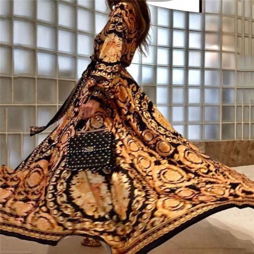 Gold floral maxi dress best sale