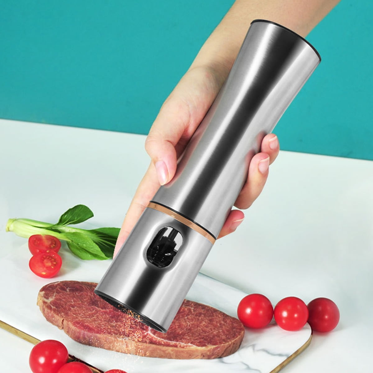 Grusce Electric Pepper and Salt Grinder Battery Operated Grinder One