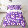 thumbnail image 2 of Erosebridal Cute Unicorn Bedding Twin Size, Kawaii Star Rainbow Comforter Sets with Sheets, Aesthetic Purple Duvet Set, Breathable Room Decoration, Reversible 7-Piece, 2 of 5