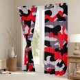 thumbnail image 3 of jejeloiu Farmhouse Rustic Camo Curtains Pack of 2 (42x84 Each),Red Black Camouflage Curtains Blackout For Men Women, 3 of 6