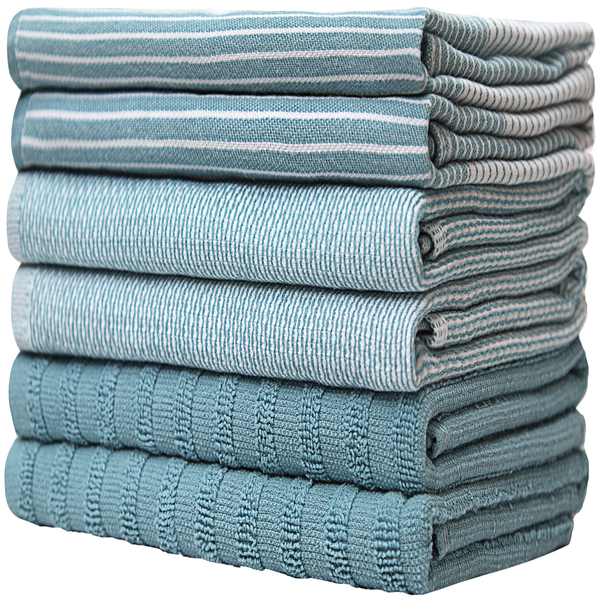 Infinitee Xclusives Premium Kitchen Towels - Pack of 6, 100% Cotton 15 x 25 Inches Absorbent Dish Towels - 425 GSM Tea Towel, Ki