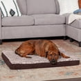 thumbnail image 4 of FurHaven Pet Products Two-Tone Faux Fur & Suede Deluxe Memory Foam Pet Bed for Dogs & Cats - Espresso, Large, 4 of 13