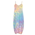 thumbnail image 5 of Up to 60% Off! pstuiky Summer Dress, Women Sleeveless V-Neck Suspender Dress Printed Dress Floor-Length Dress Loose Leisure Dress on Sale Multicolor S, 5 of 5