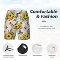 thumbnail image 4 of Kdxio Bird Sunflowers Print Men's Swim Trunks with Compression Liner 7 Inch Inseam Quick Dry Swim Shorts, 4 of 7