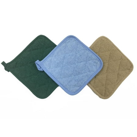 

Ambrosia 2 Pack Pot Holder 100% Quilted Cotton Light Blue