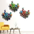 thumbnail image 3 of Metal Peacock Wall Decor Tropical Iron Peacocks Wall Decor Peacock Outdoor Metal Wall Art Metal Bird Wall Decor Outdoor Decor Patio Wall Fence Garden Decor-12 Inch (Blue), 3 of 9
