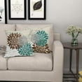 thumbnail image 7 of Brown Teal Pillow Covers 18x18 Flower White Gray Elegant Colored Decorative Throw Pillows Farmhouse Outdoor Decor for Home Living Room Sofa Bed Modern Floral Linen Square Cushion Case, Set of 2, 7 of 7
