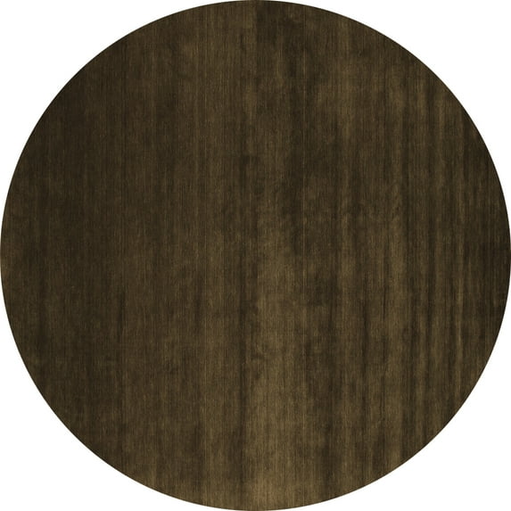 Ahgly Company Indoor Round Abstract Brown Contemporary Area Rugs, 6' Round