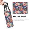 thumbnail image 4 of Yayeee 20oz Insulated Water Bottle Double Wall Stainless Steel with Flip Straw Lid, Vibrant Pink Floral Pattern, 4 of 7