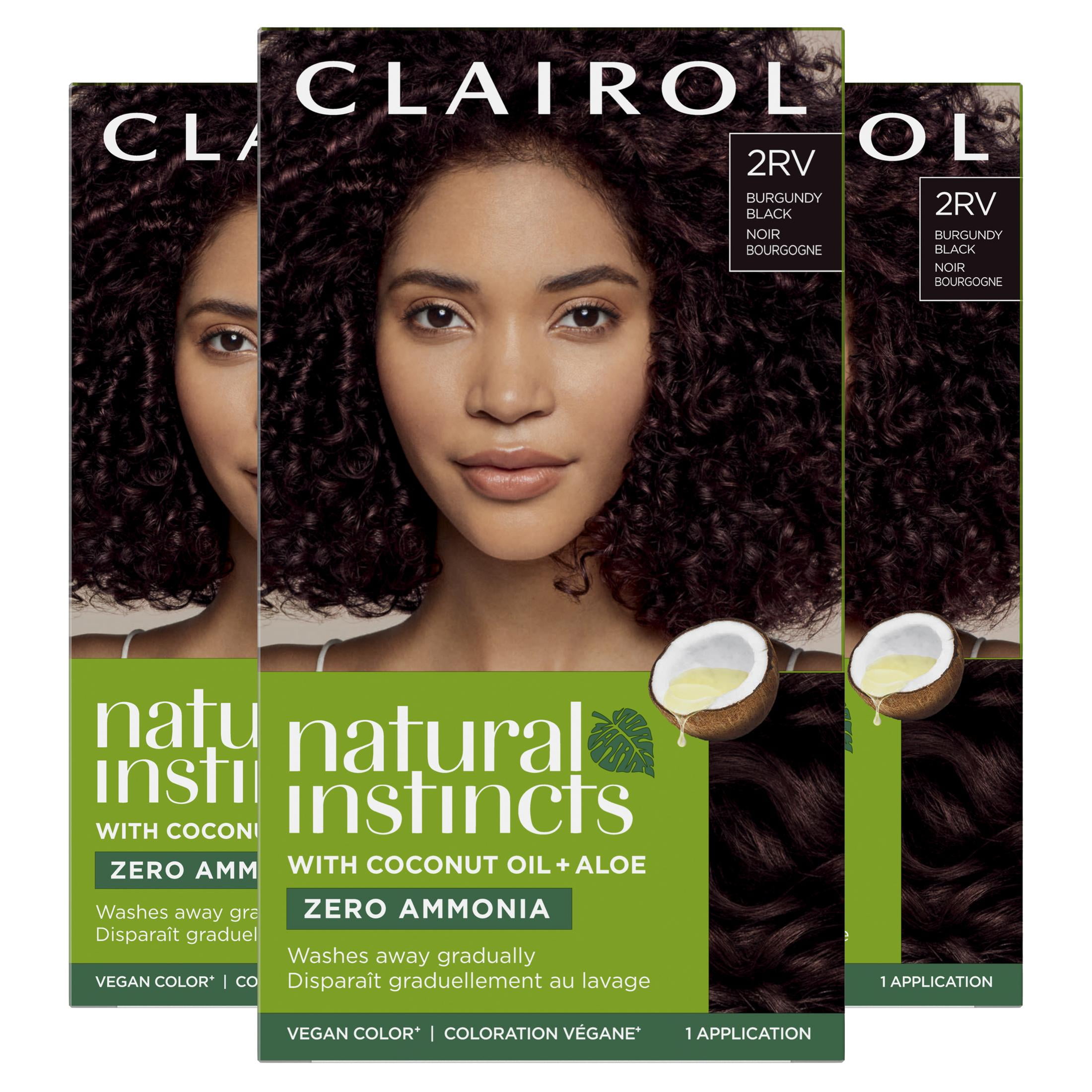 Clairol Natural Instincts Demi- Permanent Hair Color Creme, 2RV Burgundy Black, Hair Dye, 1 Application