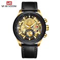 thumbnail image 2 of VAVA VOOM Sports Fashion Watch Luxury Design Gold Black Stainless Steel Quartz Movement Calendar 3ATM Waterproof For Men's Wristwatches, 2 of 10