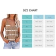 thumbnail image 5 of Camisa con tirantes finos y cuello en V para mujer, informal, holgada, transpirable, con estampado de rayas, para verano, 5 of 5