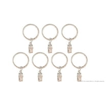 Curtain Rod Clips Rings Distressed Ivory White Set of 7 Clip Rings
