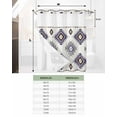 thumbnail image 6 of No Hook Shower Curtain with Snap-in Liner, Purple Aztec Waterproof Fabric Bathroom Curtains, Southwest Boho Abstract Gray Geometric Bath Curtains & Mesh Top Window 66"x72", 6 of 6