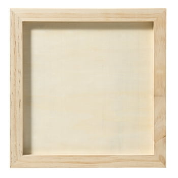 Plaid Unpainted Wood Surface, Wood Panel, 1 Piece, 10" x 10"