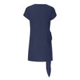 thumbnail image 5 of Babysbule Women's Summer Dresses Women's Summer Solid Color And V-neck Belt Short Sleeve Dress Mini Dress Party Dress, 5 of 8